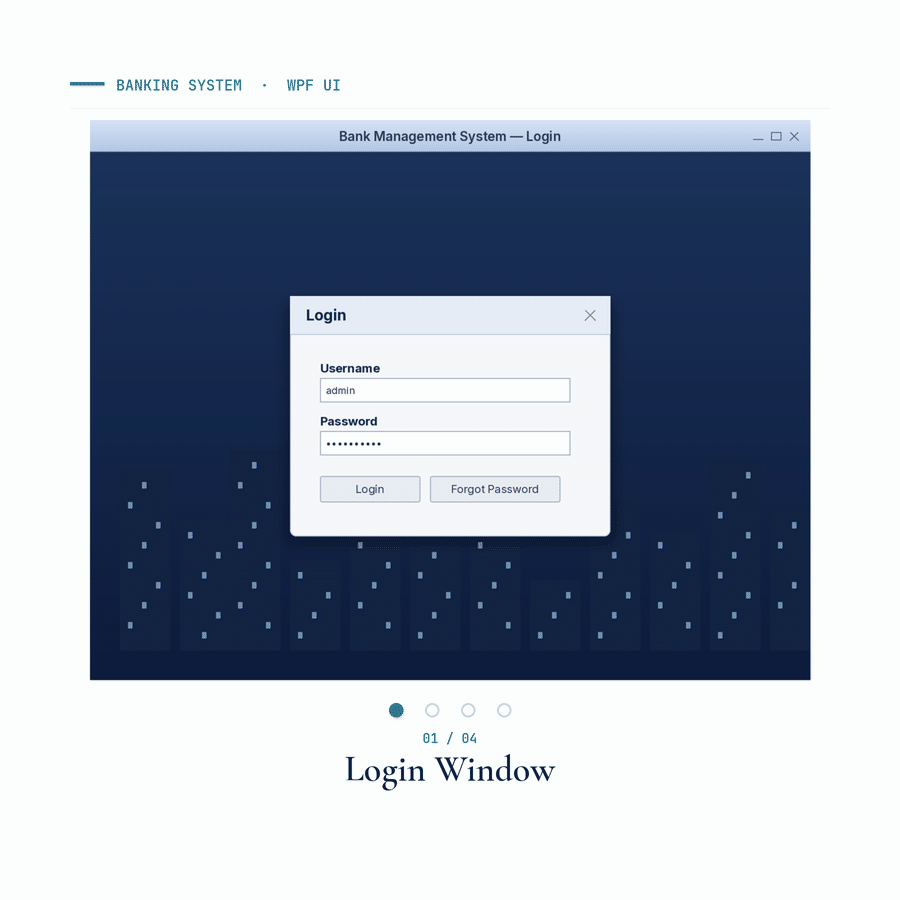 Banking Management System — animated demo cycling through ER diagram, Customer table, INSERT operation, and Customer × Account join query