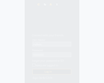 LAN Chat — Login and Chat UI animation